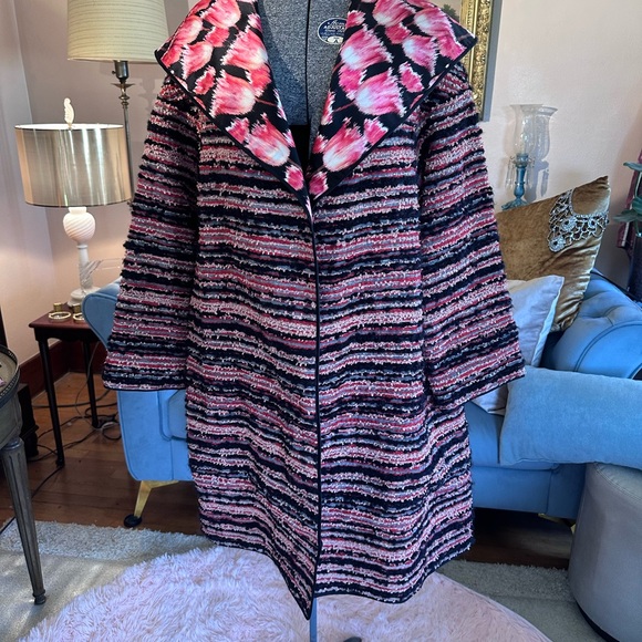 Couture Designer Prabal Gurung NewYork Tulip and Woven Car Coat/Jacket